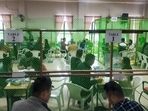 Counting of votes for the Mizoram Assembly elections underway.(PTI) Counting of votes for the Mizoram Assembly elections underway.(PTI)