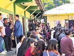 Mizoram Assembly Election Results: Visuals from polling booth (PTI)(HT_PRINT) Mizoram Assembly Election Results: Visuals from polling booth (PTI)(HT_PRINT)