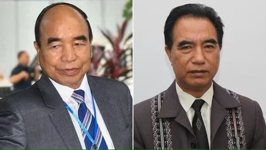 Chief minister Zoramthanga and e ZPM's CM candidate Lalduhoma Chief minister Zoramthanga and e ZPM's CM candidate Lalduhoma