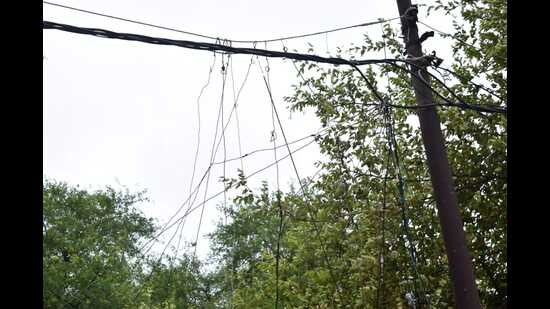 Katia connection in a locality in Prayagraj. (HT File Photo)
