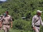 A police patrol party in a violence-hit area of Manipur. (AFP)(HT_PRINT) A police patrol party in a violence-hit area of Manipur. (AFP)(HT_PRINT)