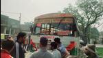 The UPSRTC bus was heading towards Bulandshahr from Dankaur, when its driver Devendra suffered an attack of some sort and fell unconscious and the bus rammed the bikes. (HT Photo) The UPSRTC bus was heading towards Bulandshahr from Dankaur, when its driver Devendra suffered an attack of some sort and fell unconscious and the bus rammed the bikes. (HT Photo)