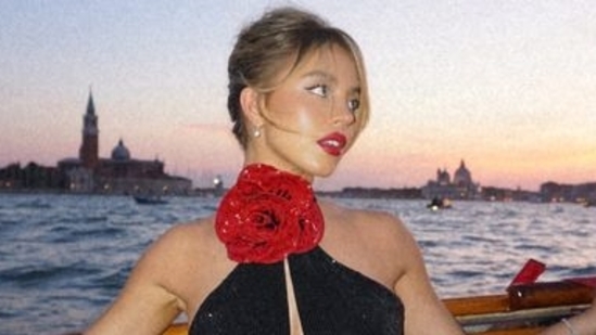 Sydney Sweeney wowed in a black Giorgio Armani gown. (Instagram) Sydney Sweeney wowed in a black Giorgio Armani gown. (Instagram)