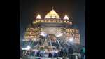 The seven-floor Swarved Mahamandir in Varanasi. (Rajesh Kumar/HT) The seven-floor Swarved Mahamandir in Varanasi. (Rajesh Kumar/HT)