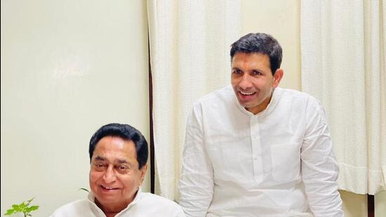 Kamal Nath with new party’s new MP chief Jitu Patwari (@Jitupatwari) Kamal Nath with new party’s new MP chief Jitu Patwari (@Jitupatwari)