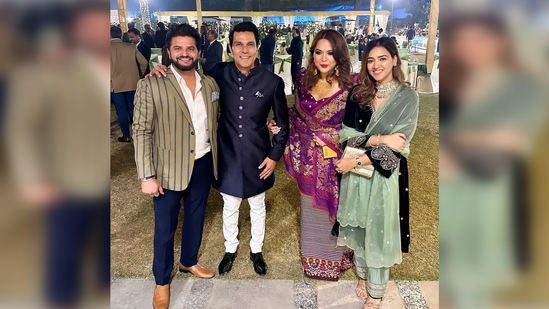 Suresh Raina, the former Indian batter, graced their Delhi reception and extended his congratulations to the newlywed couple by posting a photo on his Instagram account. (Instagram/@sureshraina3)
