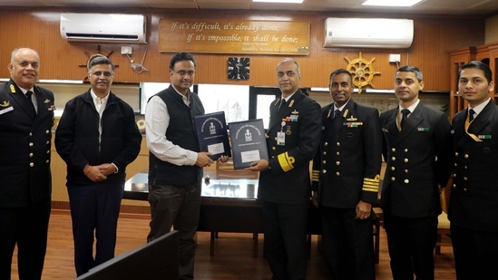 The MoU was signed by Rear Admiral K Srinivas, Asst Chief of Materiel (Dockyard & Refits) and Prof S Ganesh, Director, IIT Kanpur. (Handout) The MoU was signed by Rear Admiral K Srinivas, Asst Chief of Materiel (Dockyard & Refits) and Prof S Ganesh, Director, IIT Kanpur. (Handout)