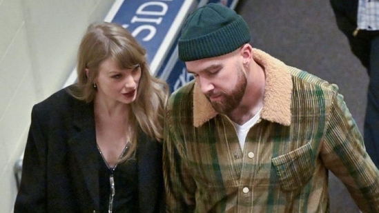 Taylor Swift and Travis Kelce after Sunday night's game Taylor Swift and Travis Kelce after Sunday night's game