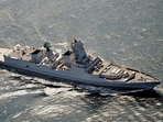 Indian Navy's missile guided destroyer Kolkata off the Gulf of Aden. Indian Navy's missile guided destroyer Kolkata off the Gulf of Aden.