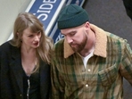 Taylor Swift and Travis Kelce after Sunday night's game. Taylor Swift and Travis Kelce after Sunday night's game.
