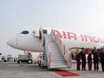 Air India Airbus A350 lands at Delhi airport.(Air India) Air India Airbus A350 lands at Delhi airport.(Air India)
