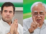 Congress leader Rahul Gandhi and Rajya Sabha MP Kapil Sibal Congress leader Rahul Gandhi and Rajya Sabha MP Kapil Sibal