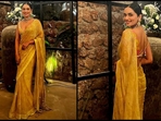 Manushi Chhillar shines in viral laddoo peela saree, nailing the gold trend(Instagram/@manushi_chhillar) Manushi Chhillar shines in viral laddoo peela saree, nailing the gold trend(Instagram/@manushi_chhillar)