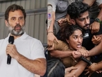 Congress leader Rahul Gandhi and wrestler Vinesh Phogat Congress leader Rahul Gandhi and wrestler Vinesh Phogat