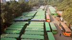 Buses parked at Bankipur Bus Terminal in Patna on Tuesday. (Santosh Kumar/HT) Buses parked at Bankipur Bus Terminal in Patna on Tuesday. (Santosh Kumar/HT)