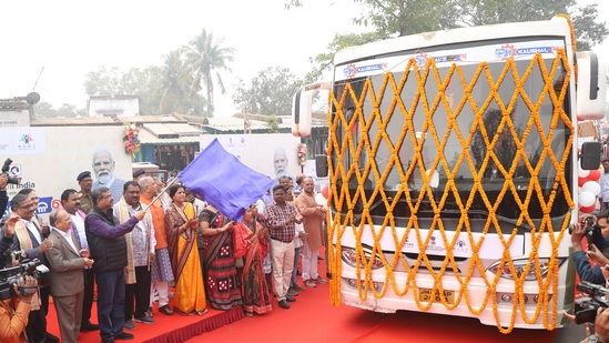 Union Minister of Education and Skill Development and Entrepreneurship Dharmendra Pradhan flags off Kaushal Rath in Odisha (handout) Union Minister of Education and Skill Development and Entrepreneurship Dharmendra Pradhan flags off Kaushal Rath in Odisha (handout)