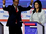 Reacting to her Nikki Haley's post on mental health, Vivek Ramaswamy said: “I think she might've actually written this one herself”.((Bloomberg)) Reacting to her Nikki Haley's post on mental health, Vivek Ramaswamy said: “I think she might've actually written this one herself”.((Bloomberg))