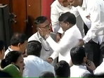 BJP MLA Sunil Kamble slaps a police constable in Pune. BJP MLA Sunil Kamble slaps a police constable in Pune.