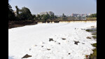 Earlier in November a massive layer of toxic foam was observed on the sacred Indrayani river for a few days. (HT PHOTO) Earlier in November a massive layer of toxic foam was observed on the sacred Indrayani river for a few days. (HT PHOTO)