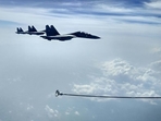 IAF's Su-30 MKI fighters refueling over sea. IAF's Su-30 MKI fighters refueling over sea.
