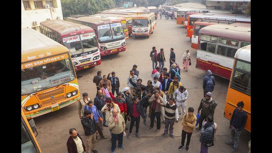 Lucknow: UPSRTC buses parked at Kaiserbagh Bus Stand. (PTI File Photo) Lucknow: UPSRTC buses parked at Kaiserbagh Bus Stand. (PTI File Photo)