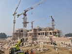 Ram Mandir is ready for “pran pratishtha” (consecration ceremony) of Ram Lalla (the child Ram) on January 22. (HT Photo) Ram Mandir is ready for “pran pratishtha” (consecration ceremony) of Ram Lalla (the child Ram) on January 22. (HT Photo)