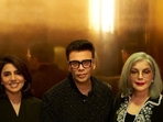 Neetu Kapoor, Karan Johar, and Zeenat Aman on Koffee with Karan Season 8 Neetu Kapoor, Karan Johar, and Zeenat Aman on Koffee with Karan Season 8