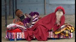 Saints and seers on the banks of Sangam ahead of the Magh Mela-2024 in Prayagraj on Friday. (Anil Kumar Maurya/HT) Saints and seers on the banks of Sangam ahead of the Magh Mela-2024 in Prayagraj on Friday. (Anil Kumar Maurya/HT)