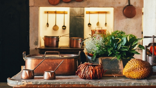 Enhancing the kitchen: Brass and copper accents can embellish your kitchen, turning it into a standout area. Install brass or copper knobs and handles on your cabinets. Display copper cookware on openshelves. You might even consider a brass or copper sink and faucet.(Unsplash) Enhancing the kitchen: Brass and copper accents can embellish your kitchen, turning it into a standout area. Install brass or copper knobs and handles on your cabinets. Display copper cookware on openshelves. You might even consider a brass or copper sink and faucet.(Unsplash)