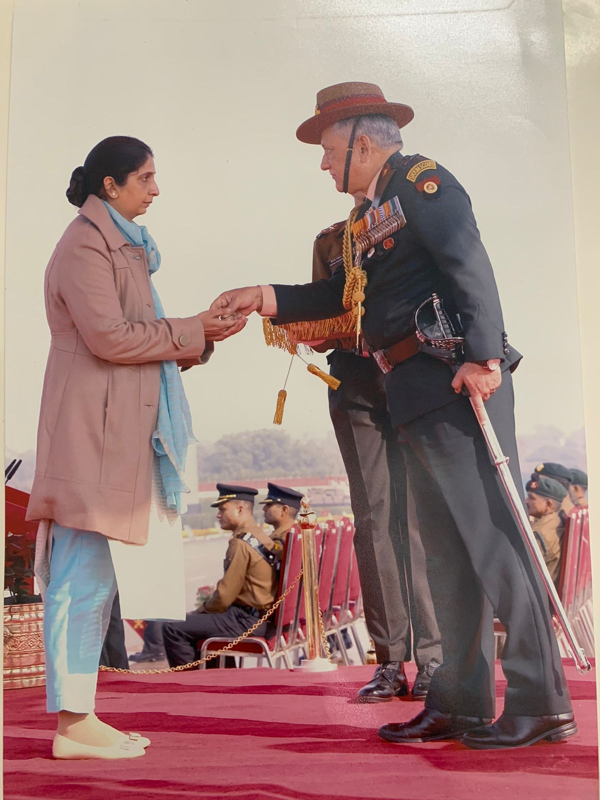 Guneet's mum, Navpreet Natth became the first woman to collect the Sena Medal on behalf of her husband, even though he was alive Guneet's mum, Navpreet Natth became the first woman to collect the Sena Medal on behalf of her husband, even though he was alive