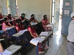 In Hathras, about 54% could not calculate time, 73% could not measure length and 46% could not apply the unitary method. (Ravindra Joshi/HT PHOTO) In Hathras, about 54% could not calculate time, 73% could not measure length and 46% could not apply the unitary method. (Ravindra Joshi/HT PHOTO)