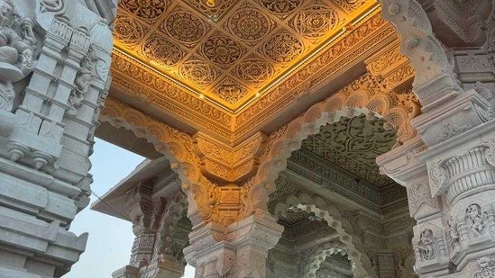 Customised ceiling lighting in Ram Mandir Temple in Ayodhya Customised ceiling lighting in Ram Mandir Temple in Ayodhya