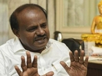 HD Kumaraswamy likely to contest from Mandya seat in Lok Sabha elections(AP) HD Kumaraswamy likely to contest from Mandya seat in Lok Sabha elections(AP)