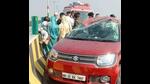 In first accident on MTHL, family miraculously unhurt, booked In first accident on MTHL, family miraculously unhurt, booked