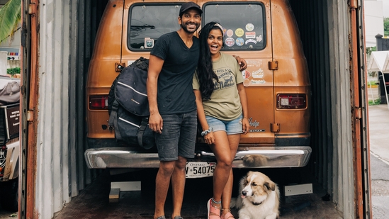 Smriti Bhadauria and Kartik Vasan began their journey with their dog Everest in 2020.(Photo: Instagram/thebrownvanlife) Smriti Bhadauria and Kartik Vasan began their journey with their dog Everest in 2020.(Photo: Instagram/thebrownvanlife)