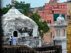 Members of the Archaeological Survey of India's (ASI) team conduct a scientific survey at the Gyanvapi mosque complex, in Varanasi on August 8. (PTI/ FILE PHOTO) Members of the Archaeological Survey of India's (ASI) team conduct a scientific survey at the Gyanvapi mosque complex, in Varanasi on August 8. (PTI/ FILE PHOTO)