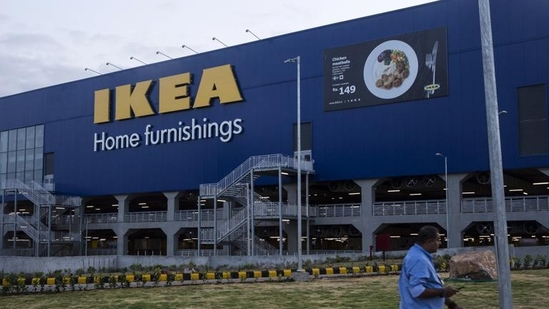 An employee walks long a road ahead of the opening of the Ikea store in Hitech City on the outskirts of Hyderabad.(Bloomberg) An employee walks long a road ahead of the opening of the Ikea store in Hitech City on the outskirts of Hyderabad.(Bloomberg)