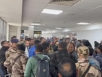 IndiGo passengers protest at Delhi airport after airline cancels Deoghar-bound flight IndiGo passengers protest at Delhi airport after airline cancels Deoghar-bound flight