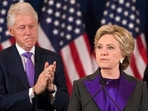 Former President Bill Clinton applauds as his wife, Democratic presidential candidate Hillary Clinton speaks in New York, Wednesday, Nov. 9, 2016, where she conceded her defeat to Republican Donald Trump after the hard-fought presidential election. President Trump and his allies are harking back to his own transition four years ago to make a false argument that his own presidency was denied a fair chance for a clean launch. Press secretary Kayleigh McEnany laid out the case from the White House podium last week and the same idea has been floated by Trump's personal lawyer and his former director of national intelligence. The day after her defeat in 2016, Hillary Clinton conceded. (AP Photo/Matt Rourke)(AP) Former President Bill Clinton applauds as his wife, Democratic presidential candidate Hillary Clinton speaks in New York, Wednesday, Nov. 9, 2016, where she conceded her defeat to Republican Donald Trump after the hard-fought presidential election. President Trump and his allies are harking back to his own transition four years ago to make a false argument that his own presidency was denied a fair chance for a clean launch. Press secretary Kayleigh McEnany laid out the case from the White House podium last week and the same idea has been floated by Trump's personal lawyer and his former director of national intelligence. The day after her defeat in 2016, Hillary Clinton conceded. (AP Photo/Matt Rourke)(AP)