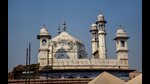 The Gyanvapi Mosque complex as seen from the Kashi Vishwanath Temple. (PTI) The Gyanvapi Mosque complex as seen from the Kashi Vishwanath Temple. (PTI)