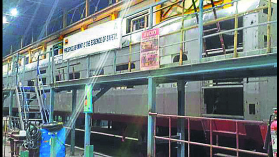 Officials said that the test run of the sleeper VB train is scheduled for April. (HT Photo) Officials said that the test run of the sleeper VB train is scheduled for April. (HT Photo)