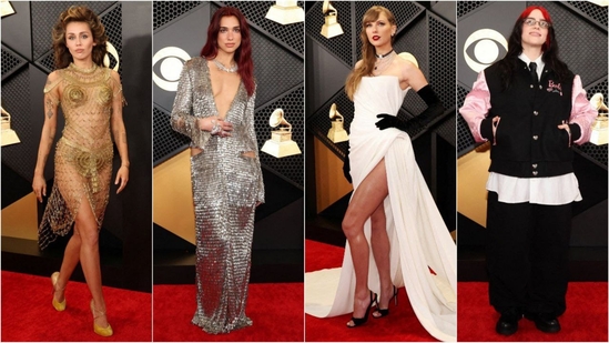Attention music lovers and fashionistas! The 2024 Grammy Awards are here. Music's biggest night is taking place at the Crypto.com Arena in Los Angeles. The event kicked off with some of the biggest stars hitting the red carpet and making their fans swoon. From Dua Lipa, Miley Cyrus to Taylor Swift and Billie Eilish, let's take look at who wore what to the 66th Grammys.. Don't forget to take fashion notes.