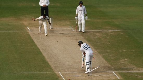 England's Ben Stokes is bowled out by India's Jasprit Bumrah(REUTERS)