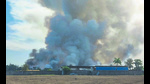 Smoke rises after blast and fire at a firecracker factory, in Harda. (PTI) Smoke rises after blast and fire at a firecracker factory, in Harda. (PTI)
