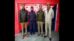 Accused, Vijay Singh, 22 in police custody on Thursday (HT Photo) Accused, Vijay Singh, 22 in police custody on Thursday (HT Photo)