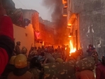 A protest against the demolition of a madrasa in Banbhulpura area of Haldwani turned violent, police said A protest against the demolition of a madrasa in Banbhulpura area of Haldwani turned violent, police said