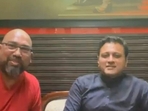 Mauris Noronha (left) with Uddhav Sena leader Abhishek Ghosalkar on a Facebook live on Thursday in which the Sena leader was shot by Noronha. Mauris Noronha (left) with Uddhav Sena leader Abhishek Ghosalkar on a Facebook live on Thursday in which the Sena leader was shot by Noronha.