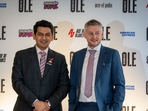 Norwegian football manager and Manchester United legend Ole Gunnar Solskjaer with Ace of Pubs Founder and Proprietor Tilak Gaurang Shah during a press conference, in Bengaluru, Friday, Feb.9, 2024 Norwegian football manager and Manchester United legend Ole Gunnar Solskjaer with Ace of Pubs Founder and Proprietor Tilak Gaurang Shah during a press conference, in Bengaluru, Friday, Feb.9, 2024