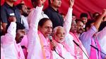 Former Telangana chief minister K Chandrashekar Rao during at a public rally near Marriguda village in Nalgonda district. (HT photo) Former Telangana chief minister K Chandrashekar Rao during at a public rally near Marriguda village in Nalgonda district. (HT photo)