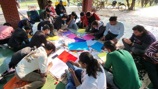 Poster-making event held at Lohia Park in the run-up to the Awadh Queer Pride Poster-making event held at Lohia Park in the run-up to the Awadh Queer Pride